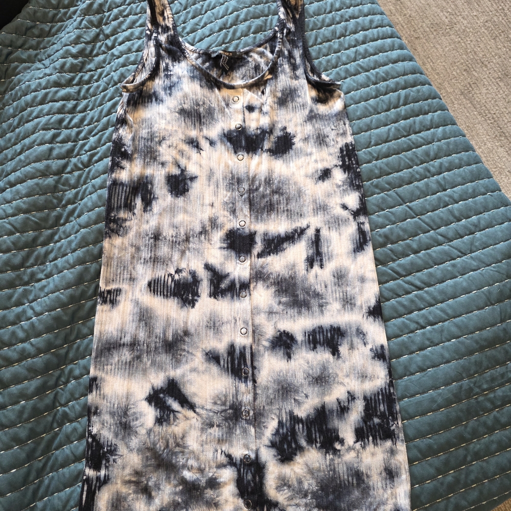 Forever 21 Blue/grey Tie Dye Knee Length Dress
